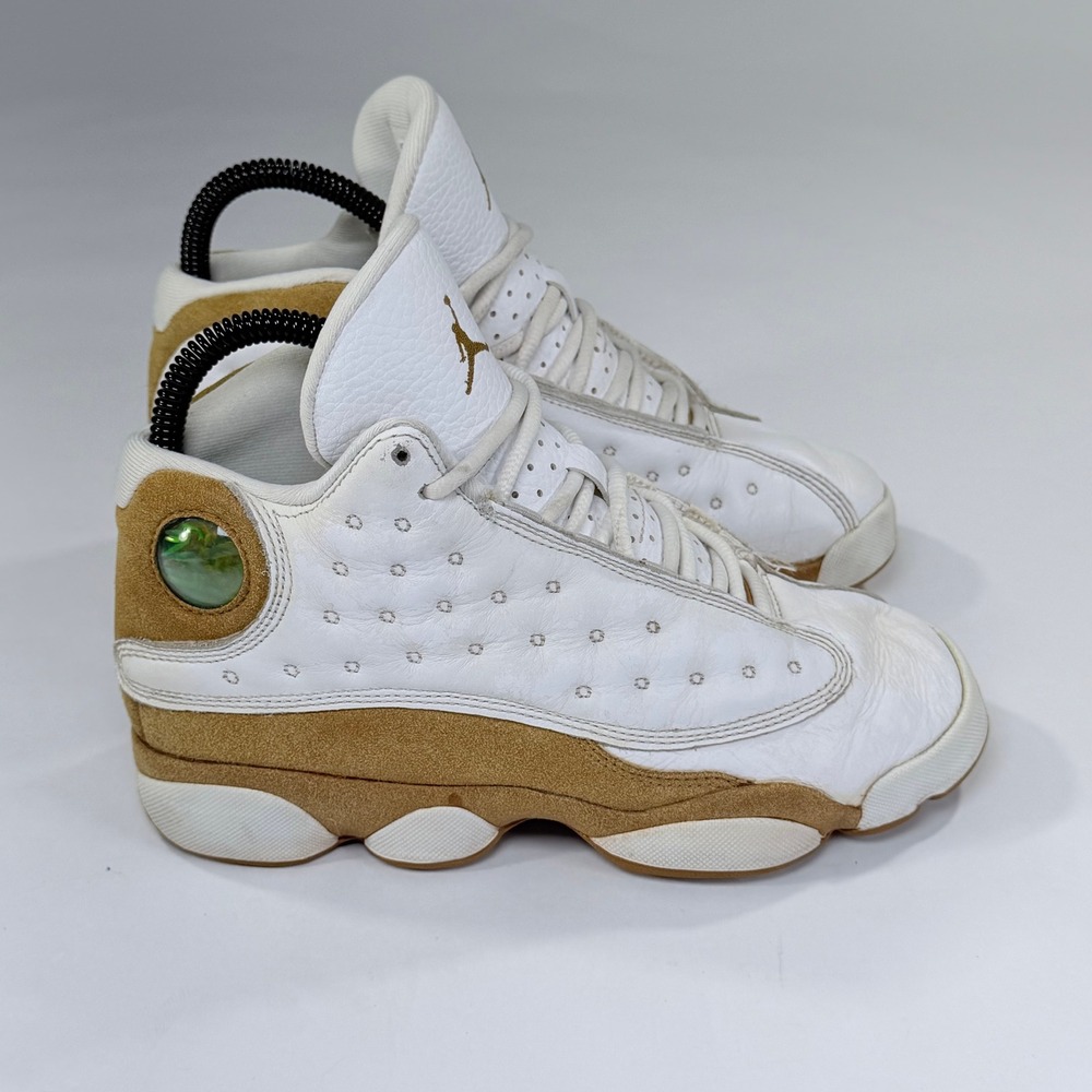 Nike Air Jordan 13 Retro Wheat Basketball Shoes 4Y Kids White Retro Athletic